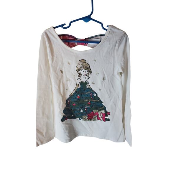 Cynthia Rowley Cinch Back Holiday Gown Long Sleeve Tee, NWT, Girls S - Picture 1 of 6